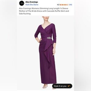 Alex Evenings Women's Long Sleeve summer plum ruffles